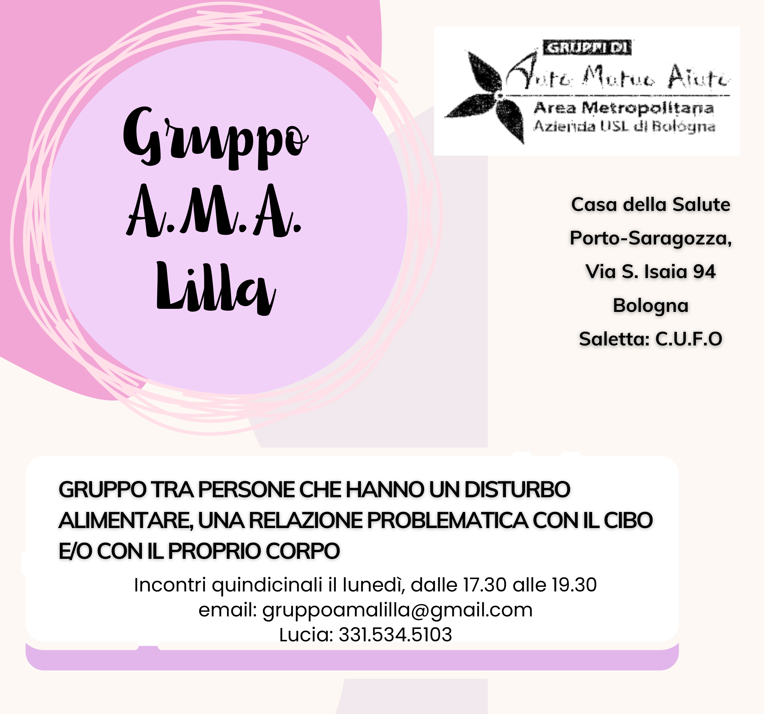 A.M.A. Lilla - Gruppo tra persone che hanno un disturbo alimentare, una relazione problematica con il cibo e/o il proprio corpo