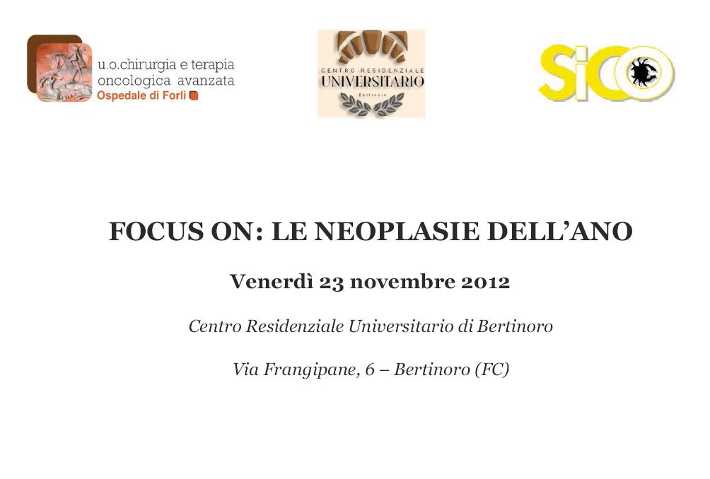 Focus on: le neoplasie dell'ano