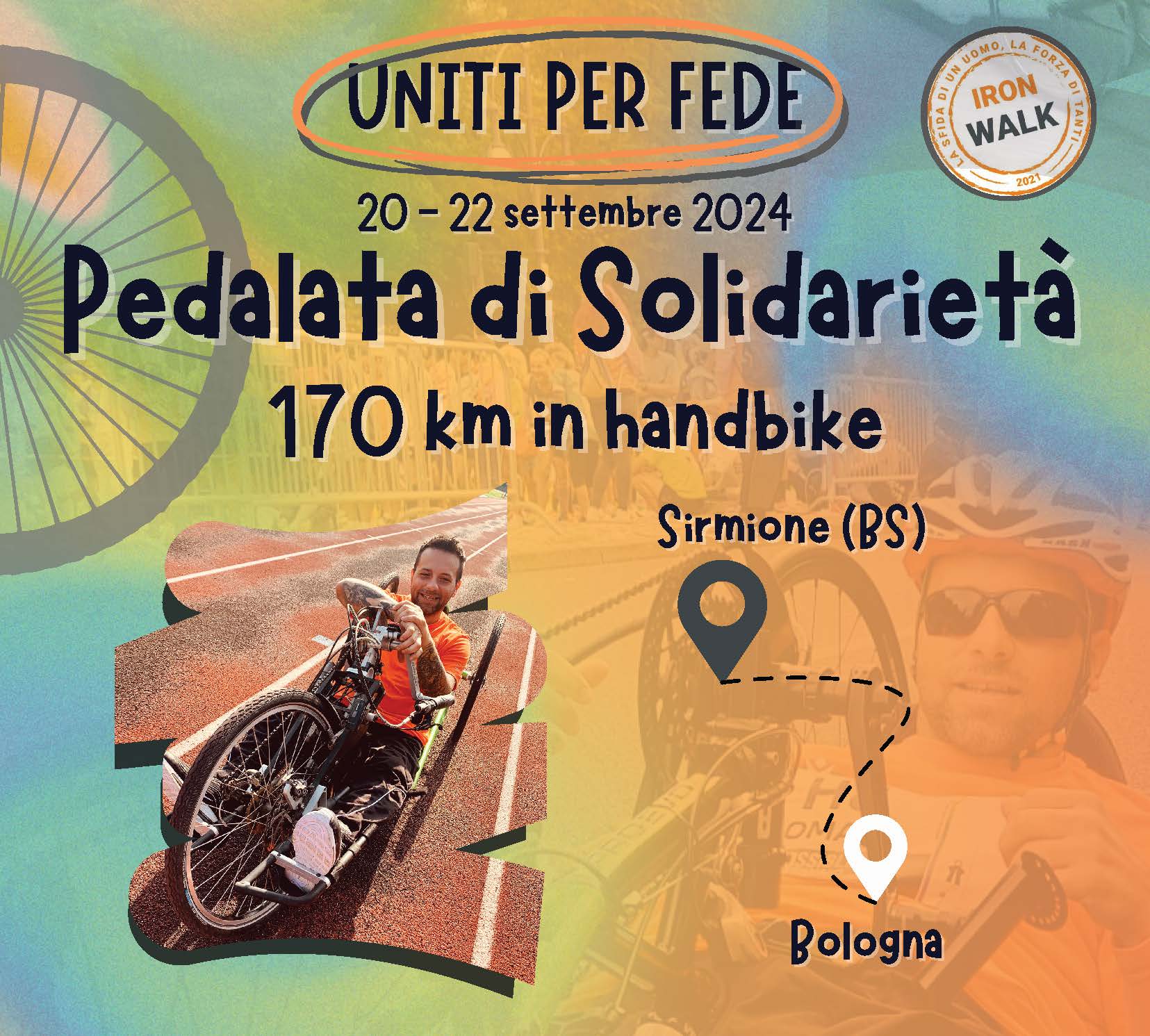 #UnitiPerFede. In bici e handbike dal lago di Garda a Bologna